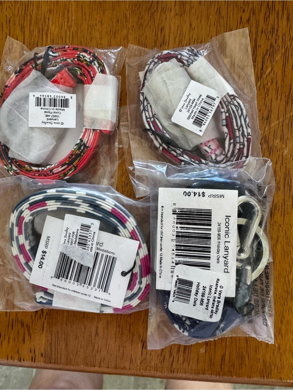 Vera Bradley Multicolor Iconic Lanyards (Set of 4)